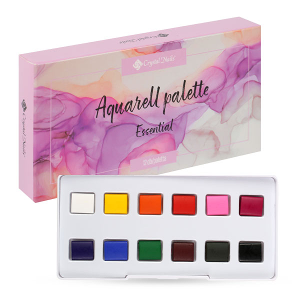 Crystal Nails - Aquarell paletta 12 darabos - Essential