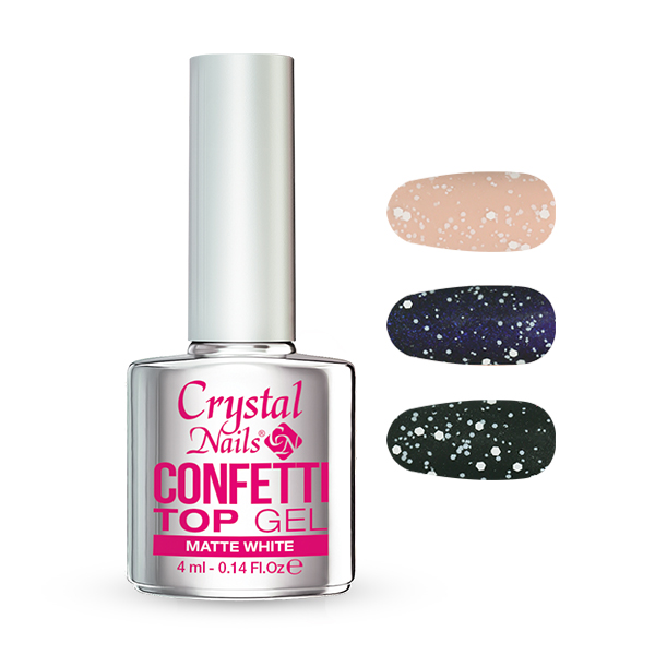 Crystal Nails - Confetti Top Gel - Matte White 4ml