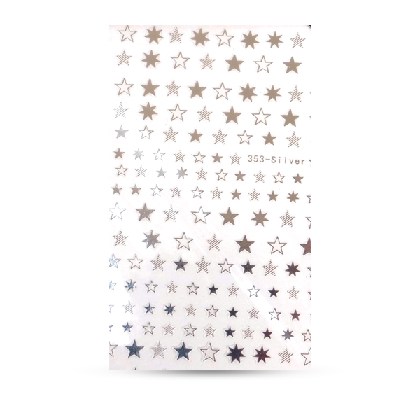 Crystal Nails - CN köröm matrica (353-silver) ezüst csillagok