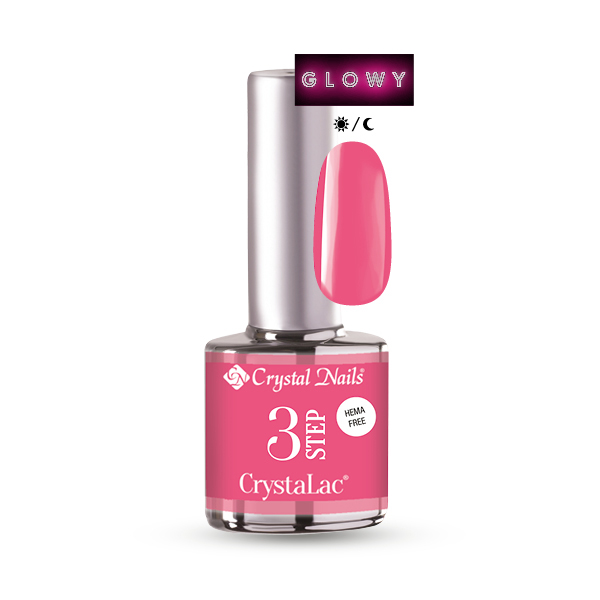 Crystal Nails - 3 STEP HEMA Free CrystaLac - HF3SG2 (8ml) - Glowy Pink